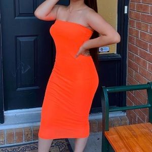 Orange tube dress